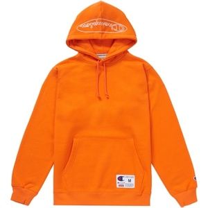 Supreme Champion Outline Hooded Sweatshirt Orange